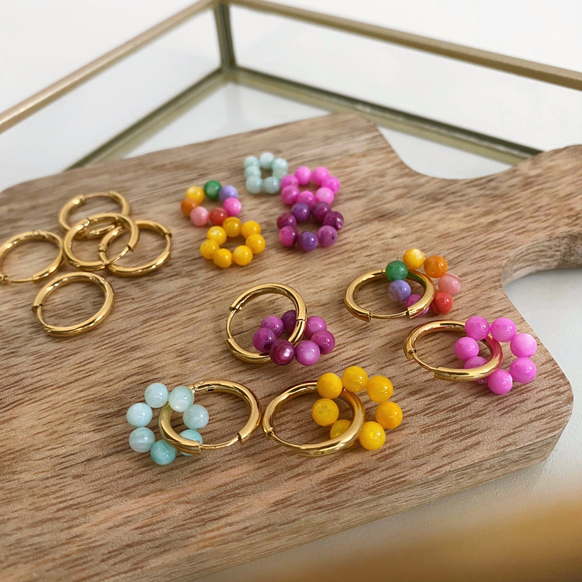 Boucles d’oreilles femmes colorées coquillage